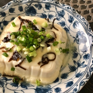 レンジで☆塩昆布チーズの温奴